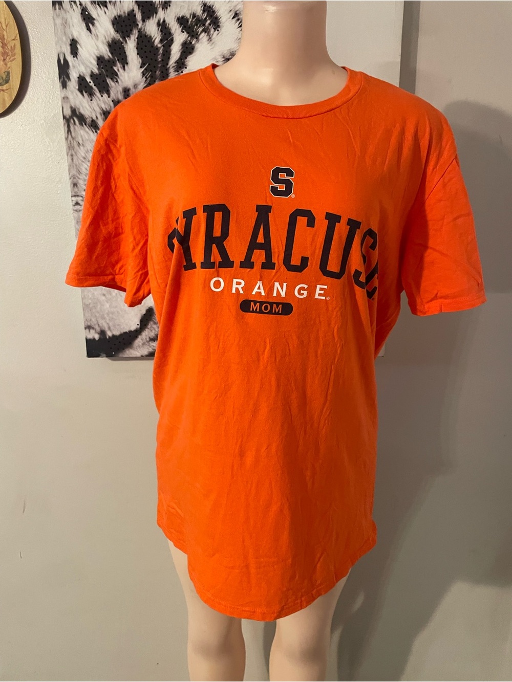 Syracuse Orange Graphic mom T-Shirt top L camp David team football moms day
